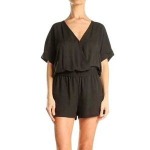 BCBGMAXAZRIA Black Short Sleeve Romper‎ Size Large